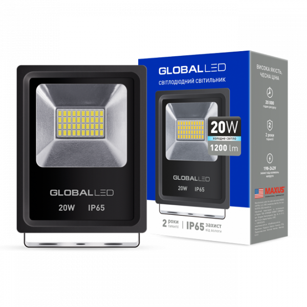 Прожектор светодиодный GLOBAL FLOOD LIGHT 20 Вт 5000 K 1-LFL-002 1200 Лм 1-LFL-002 фото