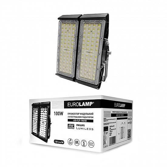Прожектор світлодіодний модульний з інтегрованим радіатором EUROLAMP 100 Вт 5000 K LED-FLP-100/50 13000 Лм LED-FLP-100/50 фото