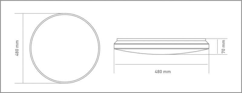 Світлодіодний світильник Global 60 Вт (пульт, діммінг, нічник, CCT 3000-6500K, IP44) круг 1-GFN-60TW-01-C фото