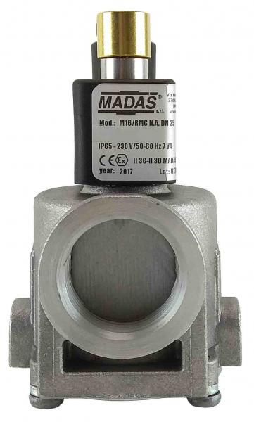 Електромагнітний клапан газовий MADAS M16/RMC N.A. DN25 Р6 (муфтовий) НВ 220VAC M16/RMC N.A.  25 6bar 220AC фото