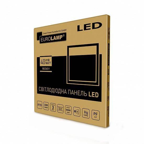 Світлодіодний Промо-набір EUROLAMP LED Світильники 60х60 (панель) біла рамка 40 Вт 4000 K 2в1 LED-Panel-40/55(2) фото