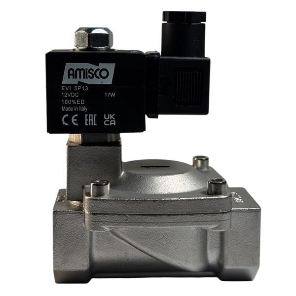 Электромагнитный клапан из нержавеющей стали FLUSO SV-25 N.C. 1" 0.5 - 20 bar 12VDC SV-2520SS-12DC фото