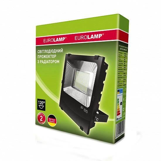 Прожектор світлодіодний EUROLAMP SMD чорний з радіатором 200 Вт 6500 K LED-FLR-SMD-200 22000 Лм LED-FLR-SMD-200 фото