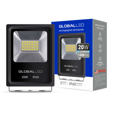 Прожектор светодиодный GLOBAL FLOOD LIGHT 20 Вт 5000 K 1-LFL-002 1200 Лм 1-LFL-002 фото
