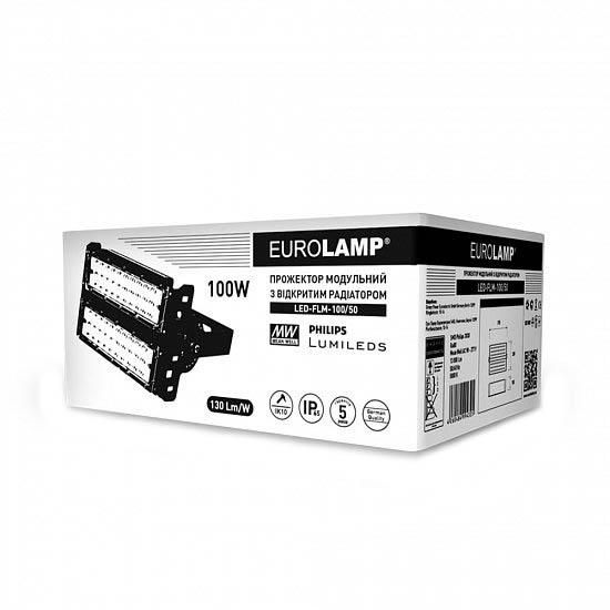 Прожектор світлодіодний модульний з відкритим радіатором EUROLAMP 100 Вт 5000 K LED-FLM-100/50 13000 Лм LED-FLM-100/50 фото
