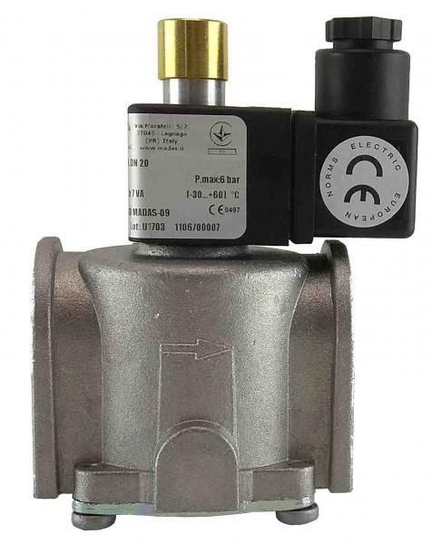 Електромагнітний клапан газовий MADAS M16/RMC N.A. DN20 Р6 (муфтовий) НВ 220VAC M16/RMC N.A. 20 6bar 220AC фото