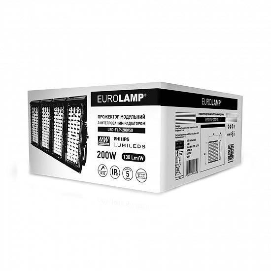 Прожектор світлодіодний модульний з інтегрованим радіатором EUROLAMP 200 Вт 5000 K LED-FLP-200/50 26000 Лм LED-FLP-200/50 фото