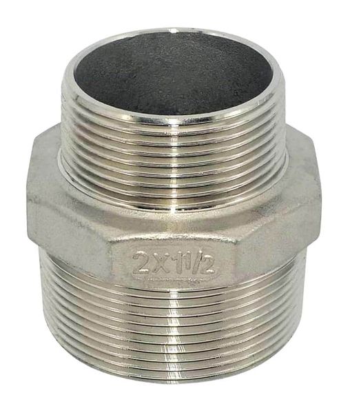 Ниппель переходной из нержавеющей стали AISI 304 DN 32Х40 (1 1/4"-1 1/2") HRZ-32/40-S304 фото