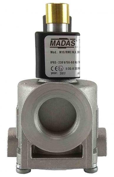 Електромагнітний клапан газовий MADAS M16/RMC N.C. DN20 Р6 (муфтовий) Н.З. 220VAC M16/RMC N.C. 20 6bar 220AC фото