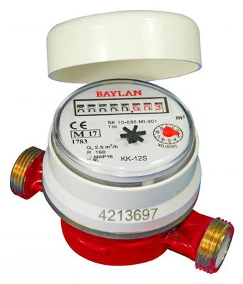 Лічильник для гарячої води квартирний BAYLAN КК-12S Dn 15 (клас "В", R = 100) КК-12S Dn 15 фото