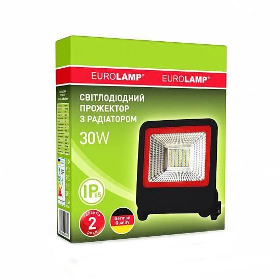 Прожектор светодиодный EUROLAMP SMD черный с радиатором NEW 30 Вт 6500 K LED-FL-30 (black) new 2700 Лм LED-FL-30(black)new фото