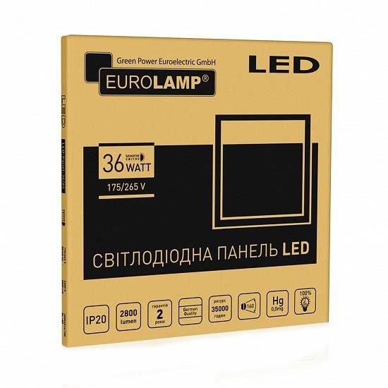 Светодиодный EUROLAMP LED Светильник 595х595 (панель) 36 Вт 6500 K LED-Panel-36/65 фото