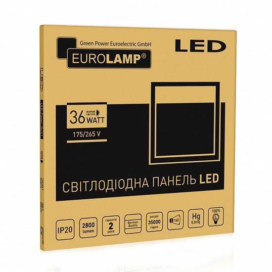 Светодиодный EUROLAMP LED Светильник 595х595 (панель) 36 Вт 4000 K LED-Panel-36/41 фото