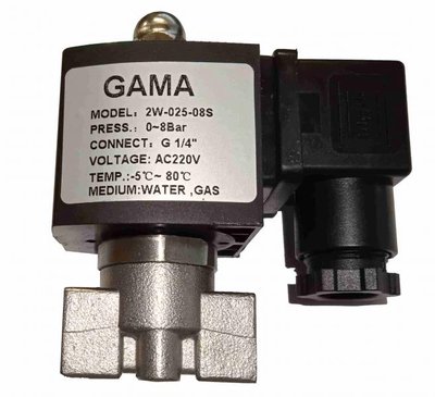 Электромагнитный клапан из нержавеющей стали GAMA DSS-8 N.C. 1/4" 0 - 8 bar SS316 220AC DSS-8-220AC фото
