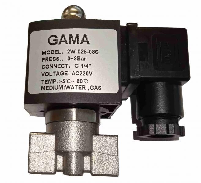 Електромагнітний клапан із нержавіючої сталі GAMA DSS-8 N.C. 1/4" 0 - 8 bar SS316 220AC DSS-8-220AC фото